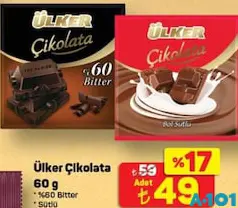 ÜLKER ÇİKOLATA 60 G fiyat ve kampanya bilgisi